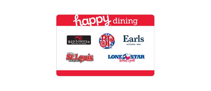 TIRAGE DE D'UNE CARTE-CADEAU HAPPY DINING  DE 25$ 