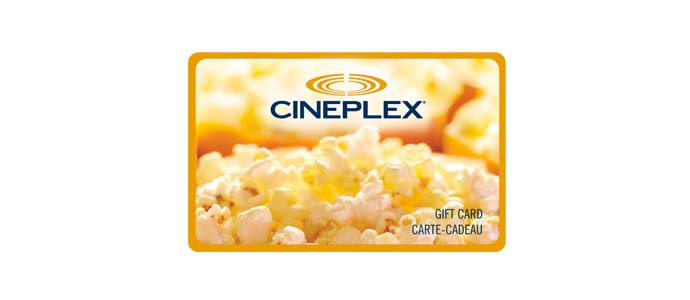 TIRAGE D'UNE CARTE-CADEAU CINEPLEX DE 20$