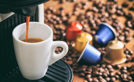 Win a coffee machine, milk frother and capsules